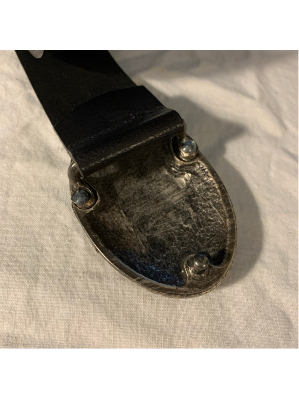 Women's ALDO Black Leather Belt with Silver Star Buckle medium - Picture 3 of 11